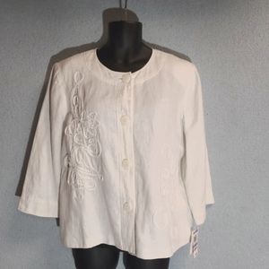 102-JM Collection Woman's Embroided Jacket Plus Size 18 NWT
